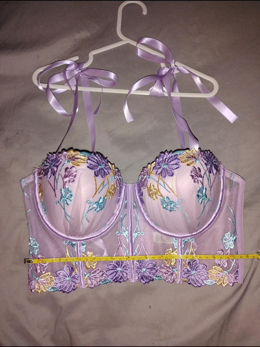Source Unknown Lavender Embroidered Longline Camisole Bustier